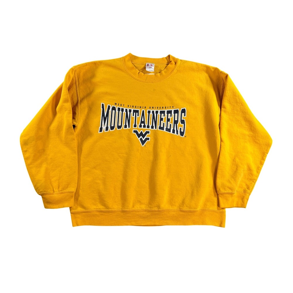 Vintage Virginia Gold Mountaineers Sweatshirt Mens Large Yellow University‎ 90s